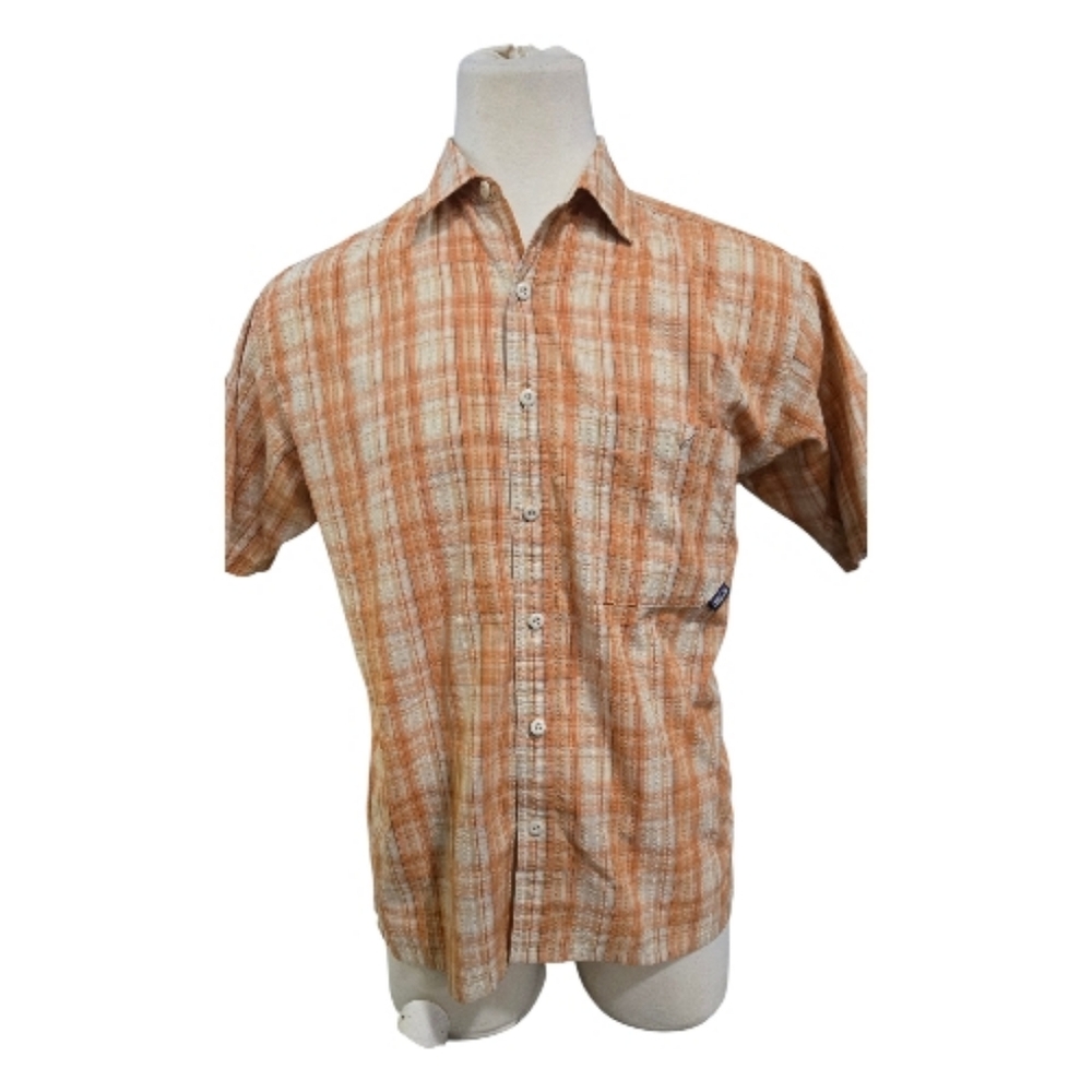 Patagonia Men's Casual Orange Plaid Shirt